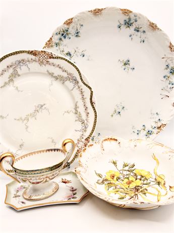 LIMOGES ~ Lot Of 5 Assorted Pattern & Pieces