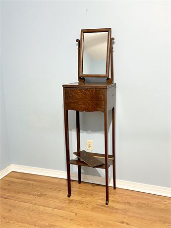 “Project Piece” ~ Charming Tiger Oak Gentleman’s Shaving Stand