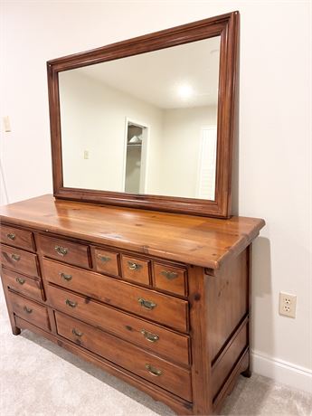 LINK TAYLOR ~ Solid Wood Dresser W/ Hanging Mirror