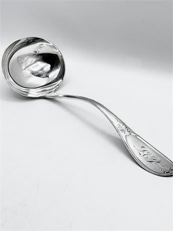STERLING SILVER ~ 12.5” Ladle With Leaf Design