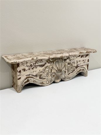 28” Distressed Wooden Wall Shelf