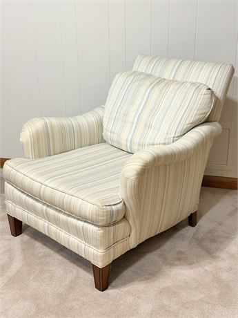 Stripe Upholstered Deep Seated Arm Chair