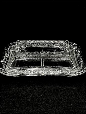 Scroll Glass Divided Serving Dish