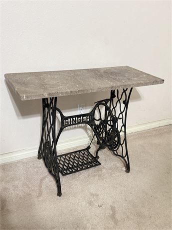 SINGER ~ Iron Sewing Base With Stone Like Top