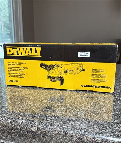 DEWALT ~ 4.5” Slide Switch Small Angle Grinder ~ NIB