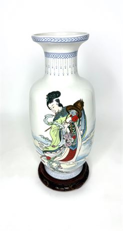 Vintage Japanese Lady Vase on Stand