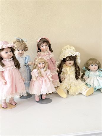 (6) Home Made Porcelain Dolls
