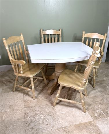 Trestle Kitchen Dining Table with 4 Chairs