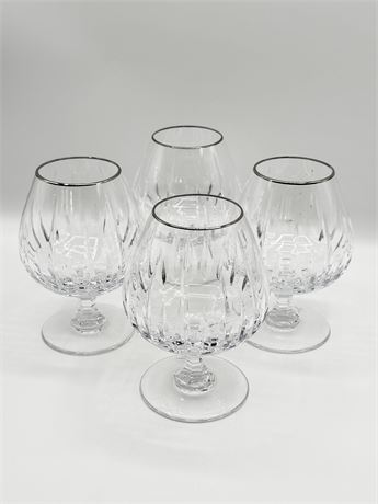MIKASA ~ Arctic Lights ~ Platinum Brandy Glasses Set Of (4)