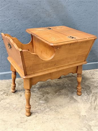 Vtg. Solid Maple Dough Box / Side Table - (*Project Piece)