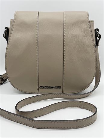 MANDARINA DUCK ~ Taupe Leather Saddle Crossbody Bag