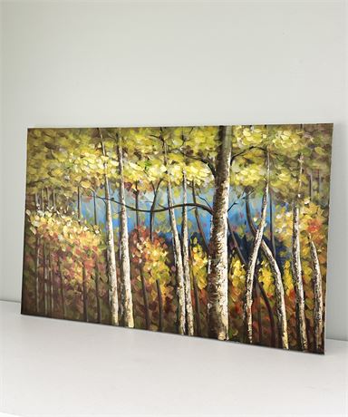 Original 31” x 48” Canvas ~ Trees & Leaves ~ Fall
