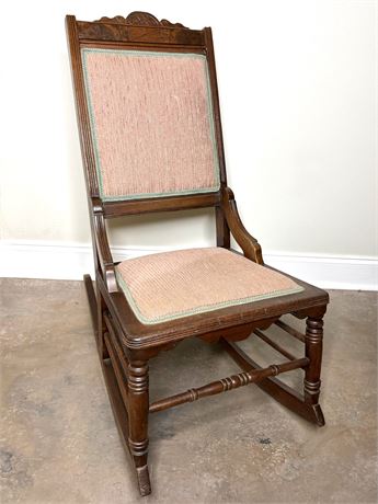 Antique Solid Wood Hand Carved Rocking Chair