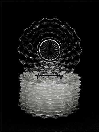 FOSTORIA ~ American Clear (Stem 2056) ~ Salad Plates Set Of 12