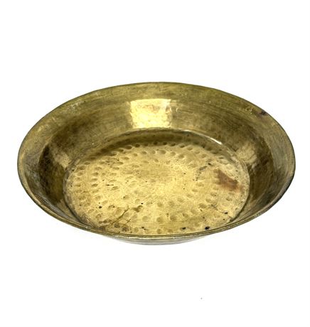 Hammered Brass Tray Bowl