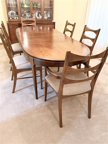 LANE ~ Rhythm ~ MCM Walnut Dining Room Table & (6) Chairs