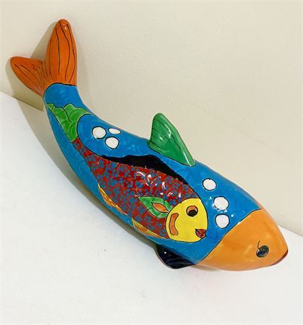 Hand-Painted Talavera-Style Decorative Fish