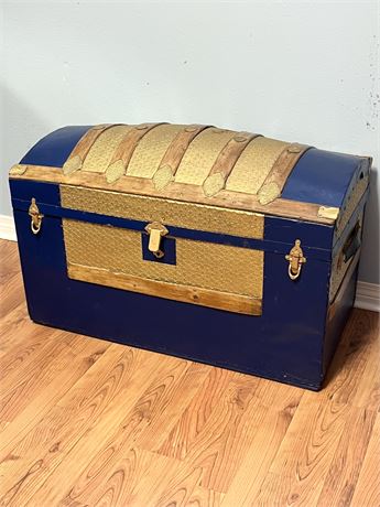 Blue & Gold Steamer Trunk