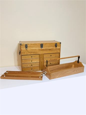 Oak Wood Machinist's Tool Chest