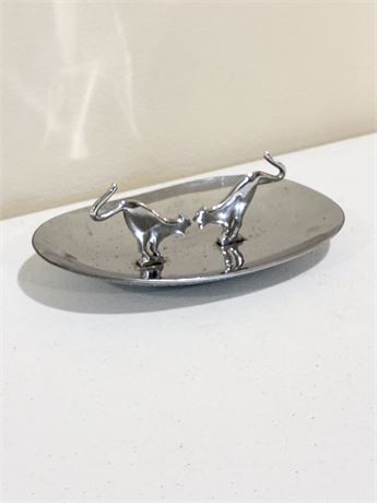DIECASTERS, INC ~ MCM “Pincherette” Style Chrome Ashtray / Trinket Dish