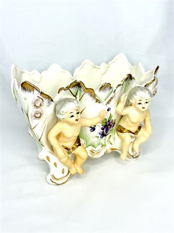 Vintage Ceramic Cherub Planter