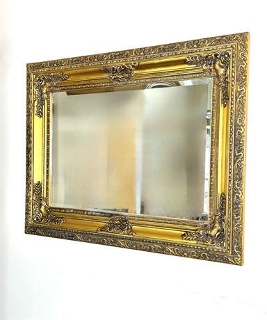 Beautiful Beveled Baroque Gilt Wall Mirror