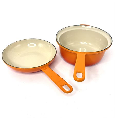 Le Creuset Enameled Cast Iron Set - Flame Orange - Pot and Pan