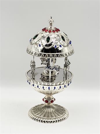 WALLACE ~ Jeweled Metal Musical Carousel
