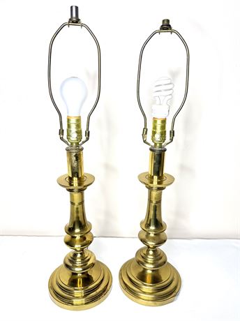 Set of 2 Brass Table Lamps