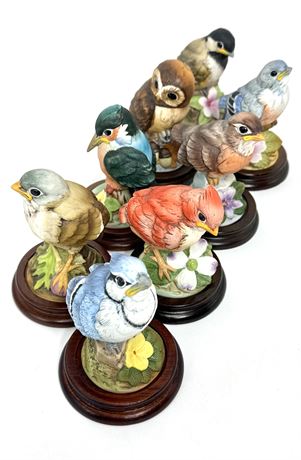 Set of 8 Vintage Porcelain Bird Figurines - Andrea by Sadek - JAPAN